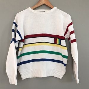 Vintage Neiman-Marcus 80s Rainbow Stripe Sweater M